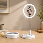 Aro de luz para celular con trípode ajustable