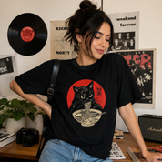 T shirt de gato japonés con ramen