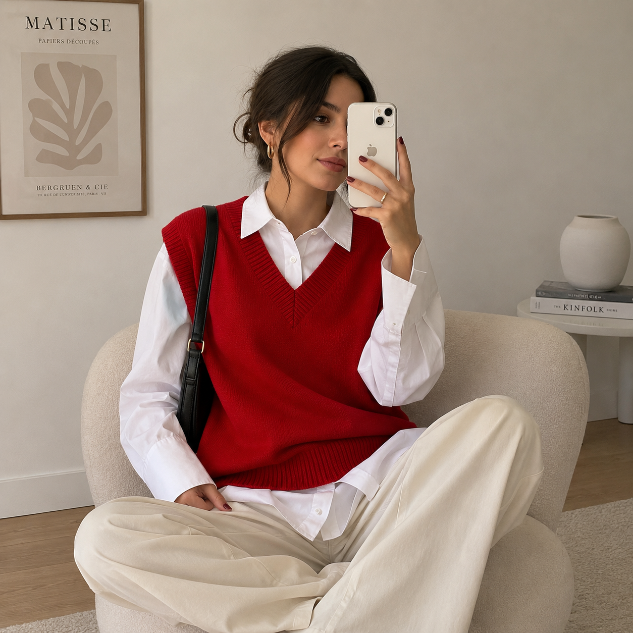 Chaleco tejido casual, cuello V