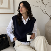 Chaleco tejido casual, cuello V