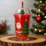 Vaso navideño con tapa de globo de nieve