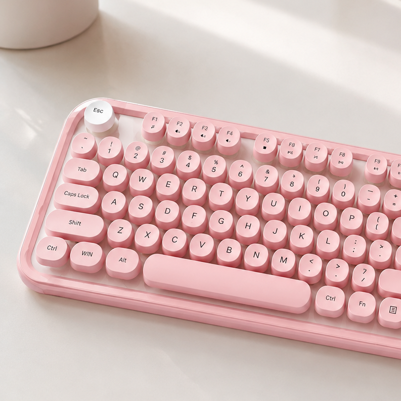 Teclado retro con teclas redondas