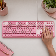 Teclado retro con teclas redondas