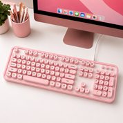 Teclado retro con teclas redondas