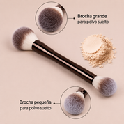 Set de 2 brochas doble punta de maquillaje