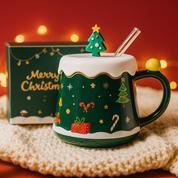 Taza de navideña con decoración 3D