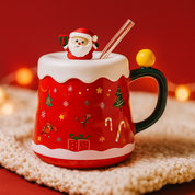 Taza de navideña con decoración 3D