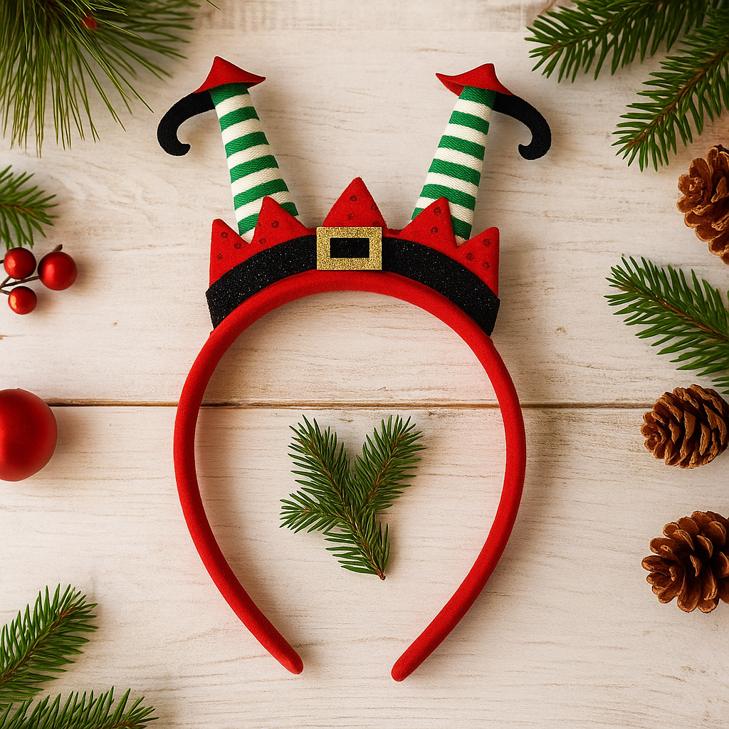 Diadema navideña con piernas de duende - Dressygt