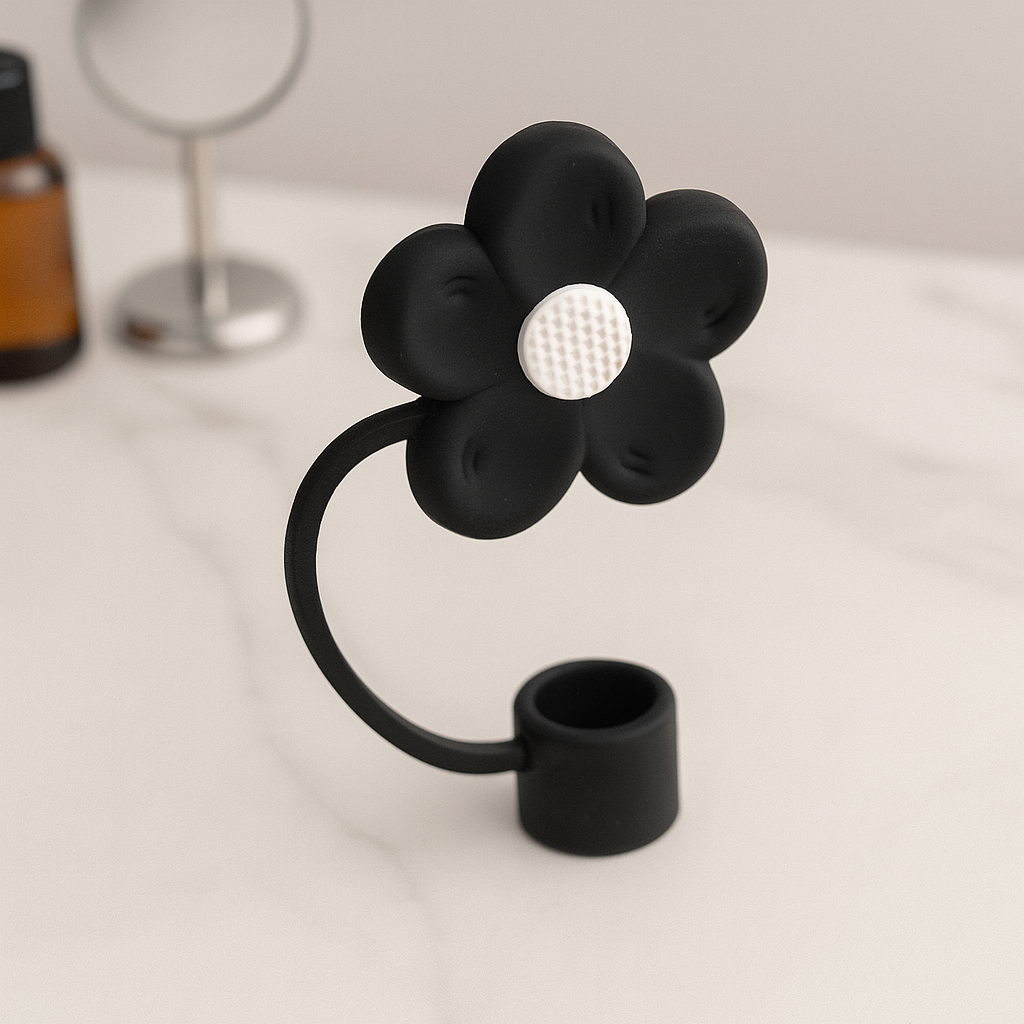 Protector de pajilla con diseño de flor