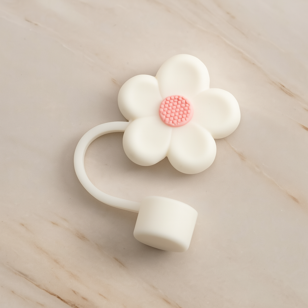 Protector de pajilla con diseño de flor