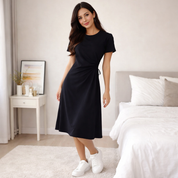 Vestido midi con fruncido a un costado - Dressygt