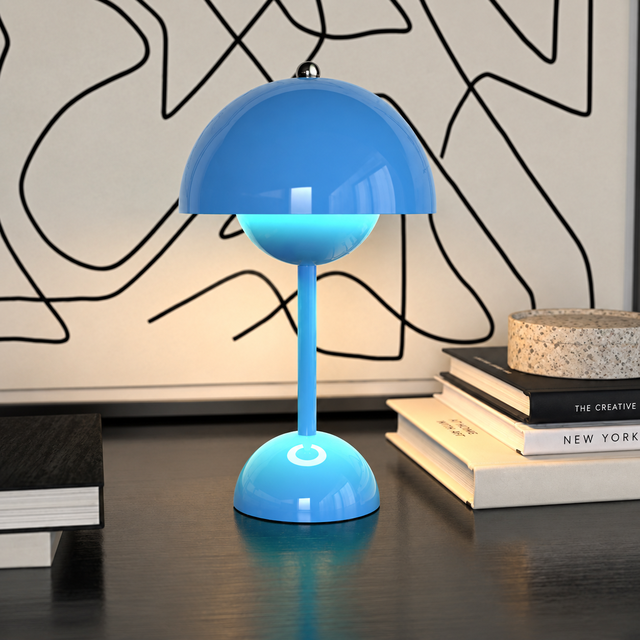 Lámpara de mesa inalámbrica tipo hongo