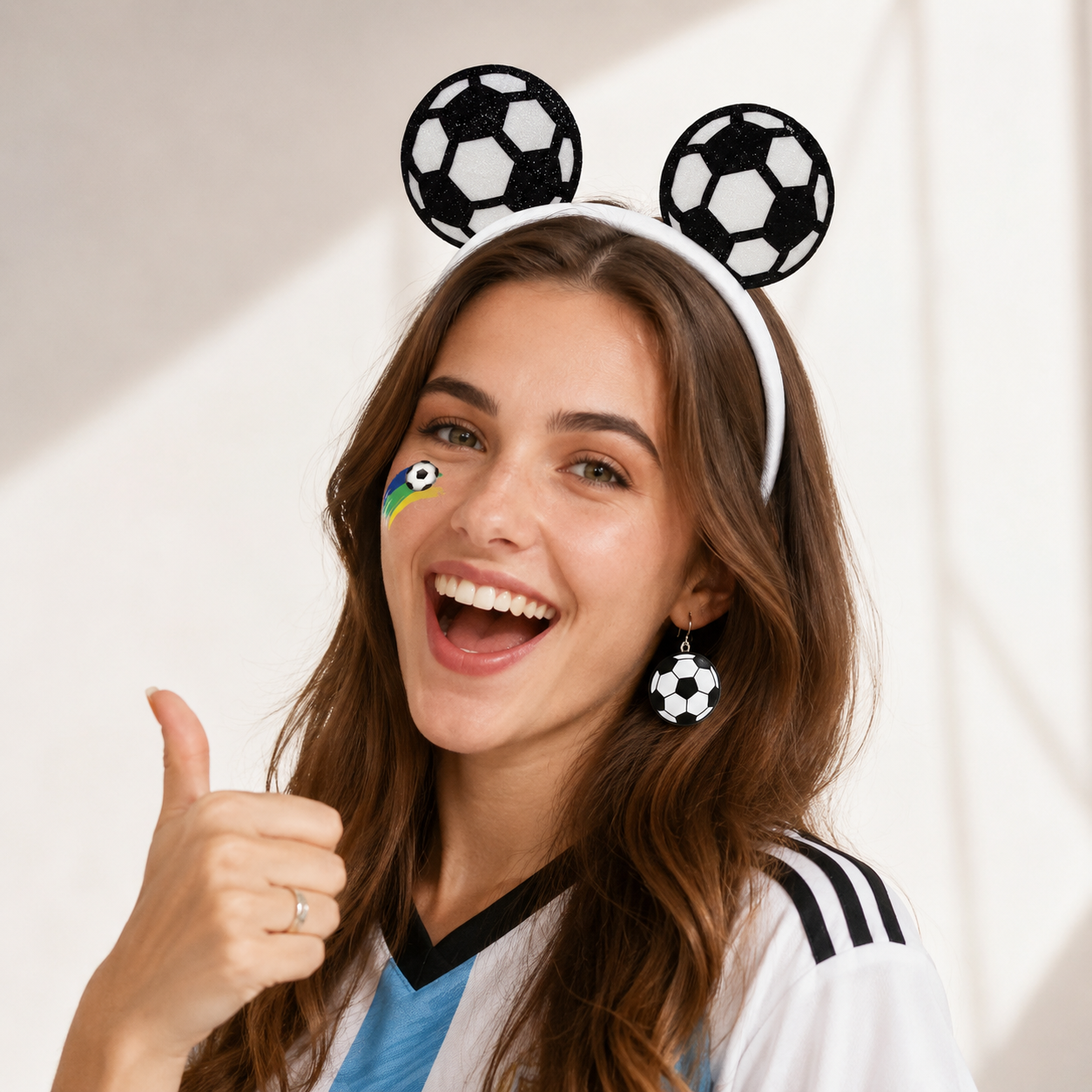 Set de diadema y aretes de fútbol