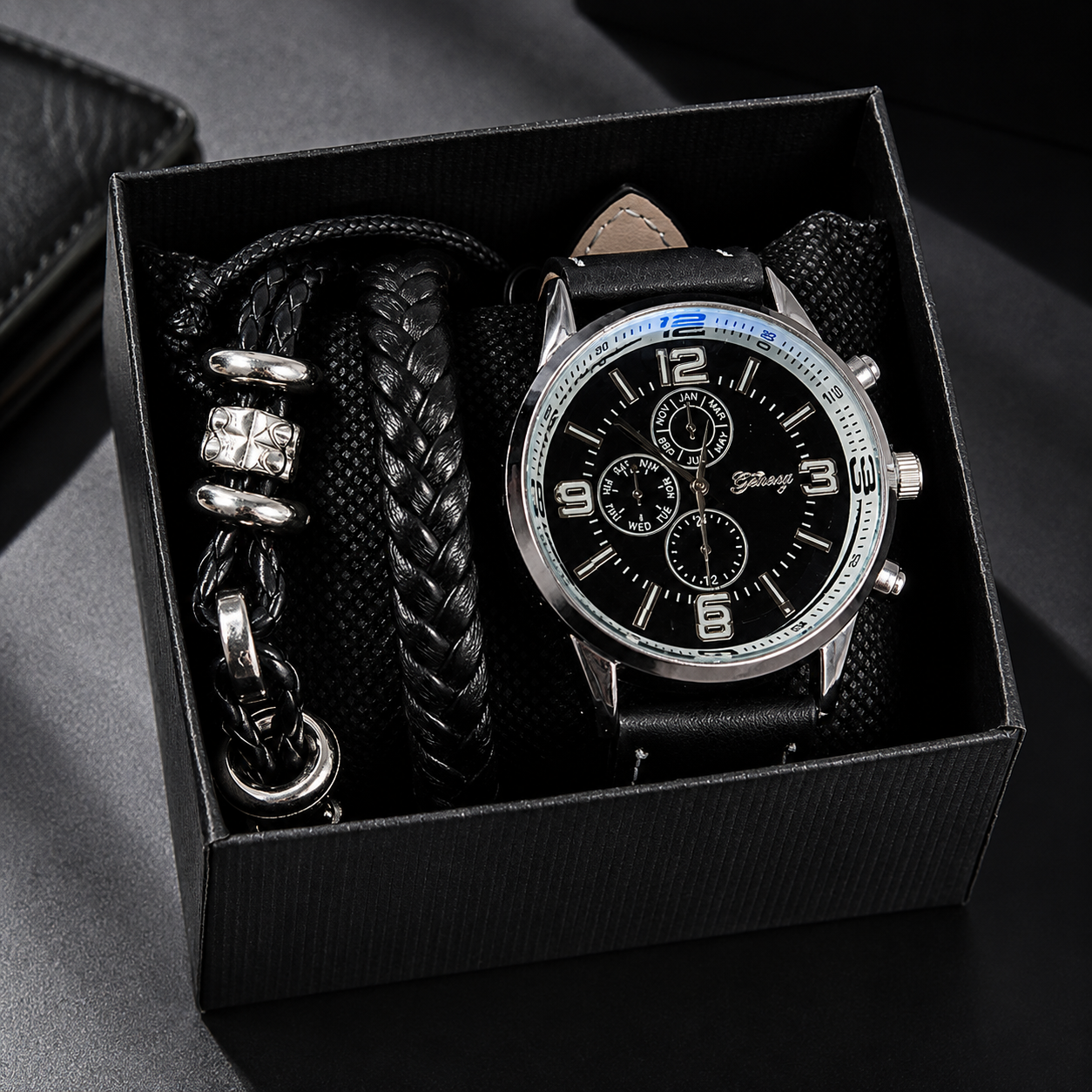 Set de Reloj para Hombre con Pulsera