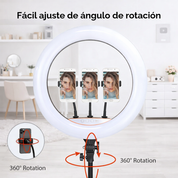 Aro de Luz LED RGB con 3 soportes para celular y trípode