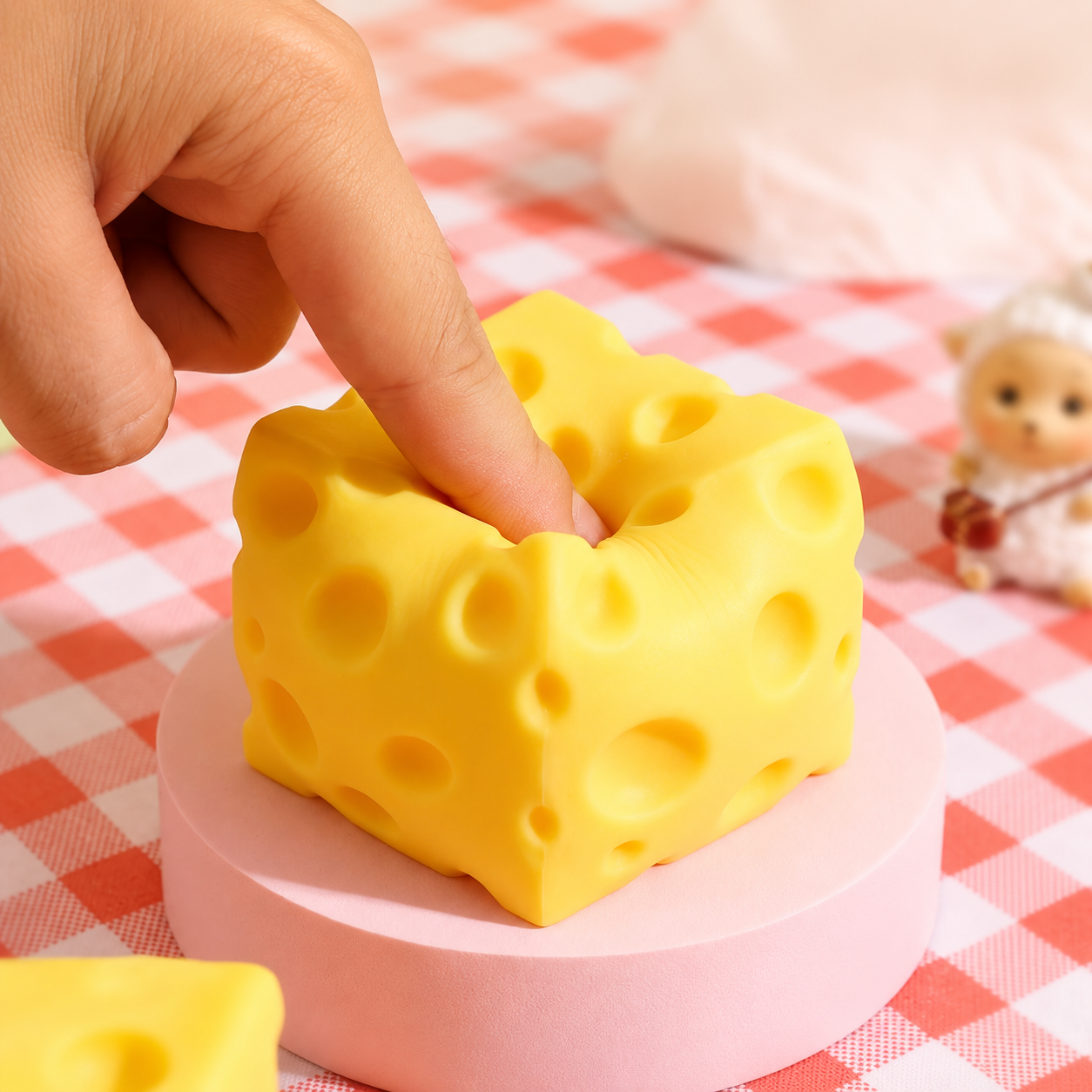 Squishy antiestrés en forma de queso