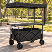 Carrito plegable con techo y mesa