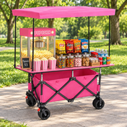Carrito plegable con techo y mesa