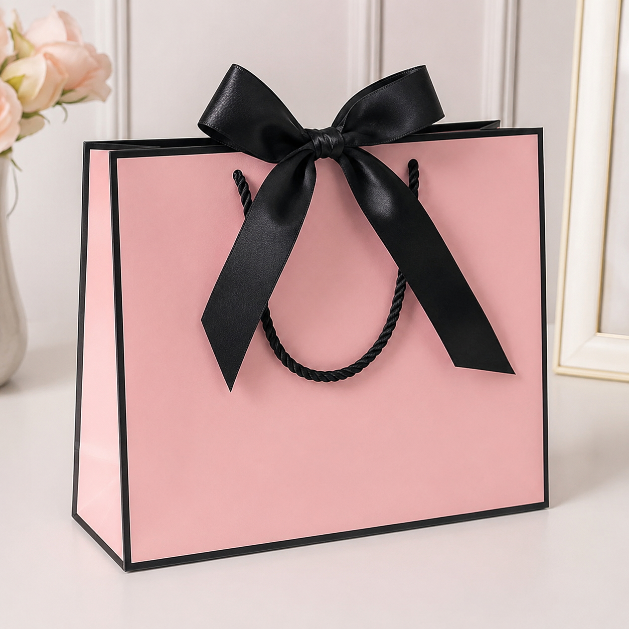 Bolsa de regalo elegante con listón
