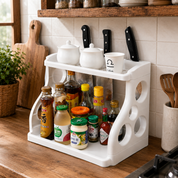 Organizador de cocina 2 niveles con porta cuchillos