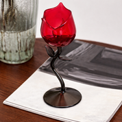 Copa de vidrio con diseño de rosa - Dressygt