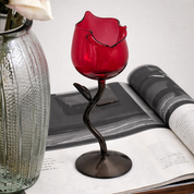 Copa de vidrio con diseño de rosa - Dressygt