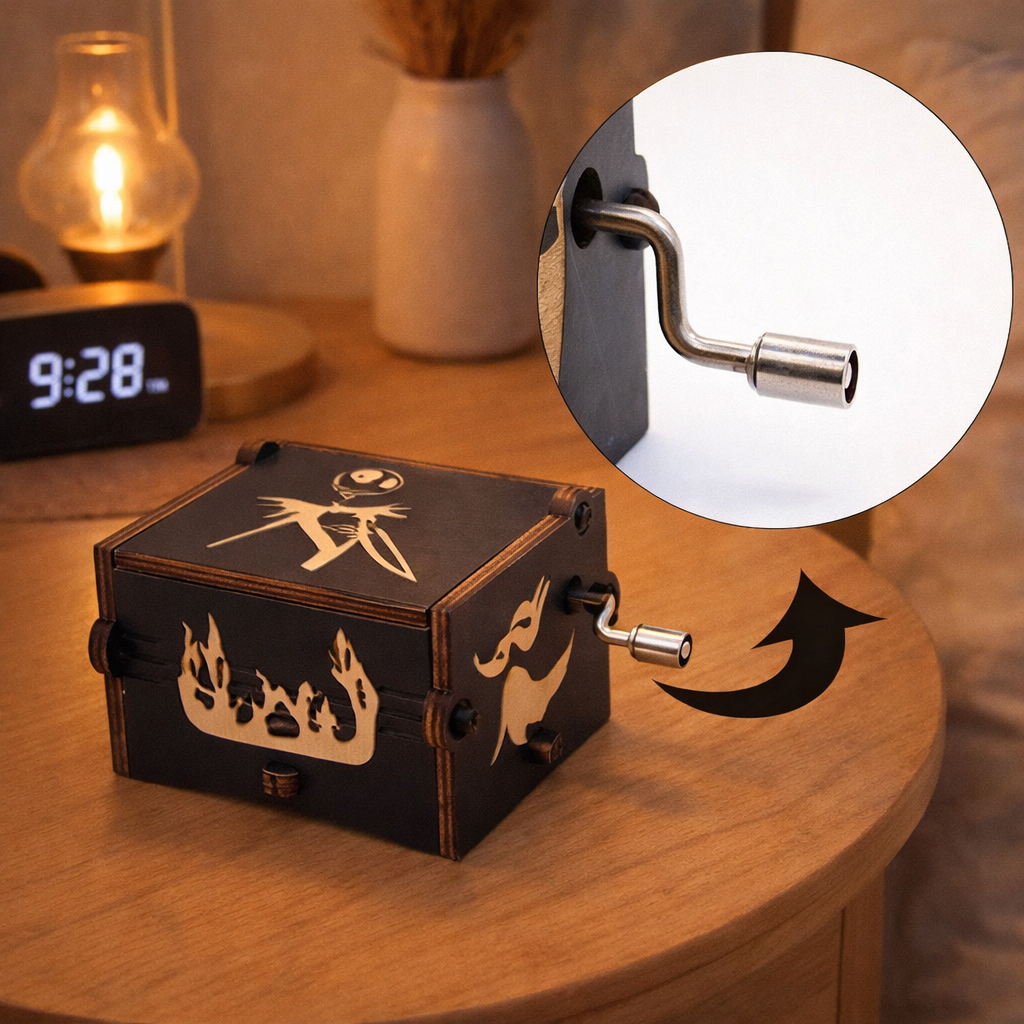 Caja musical retro con diseño de el extraño mundo de Jack - Dressygt