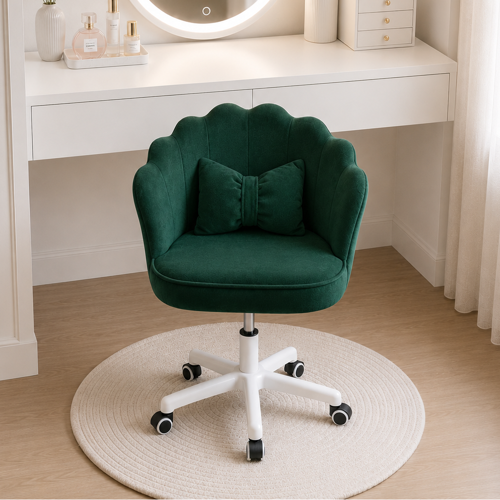 Silla giratoria con cojín decorativo