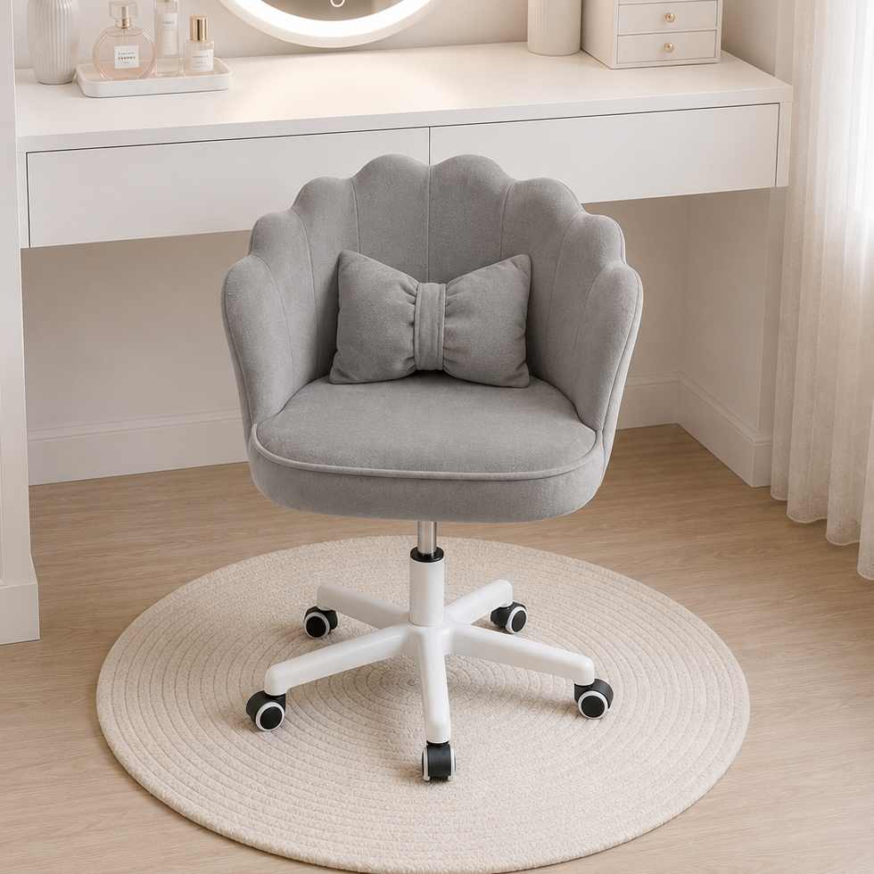 Silla giratoria con cojín decorativo
