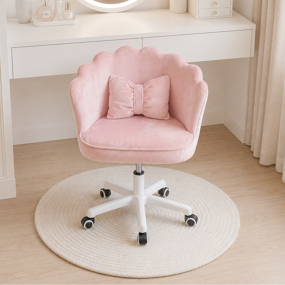 Silla giratoria con cojín decorativo