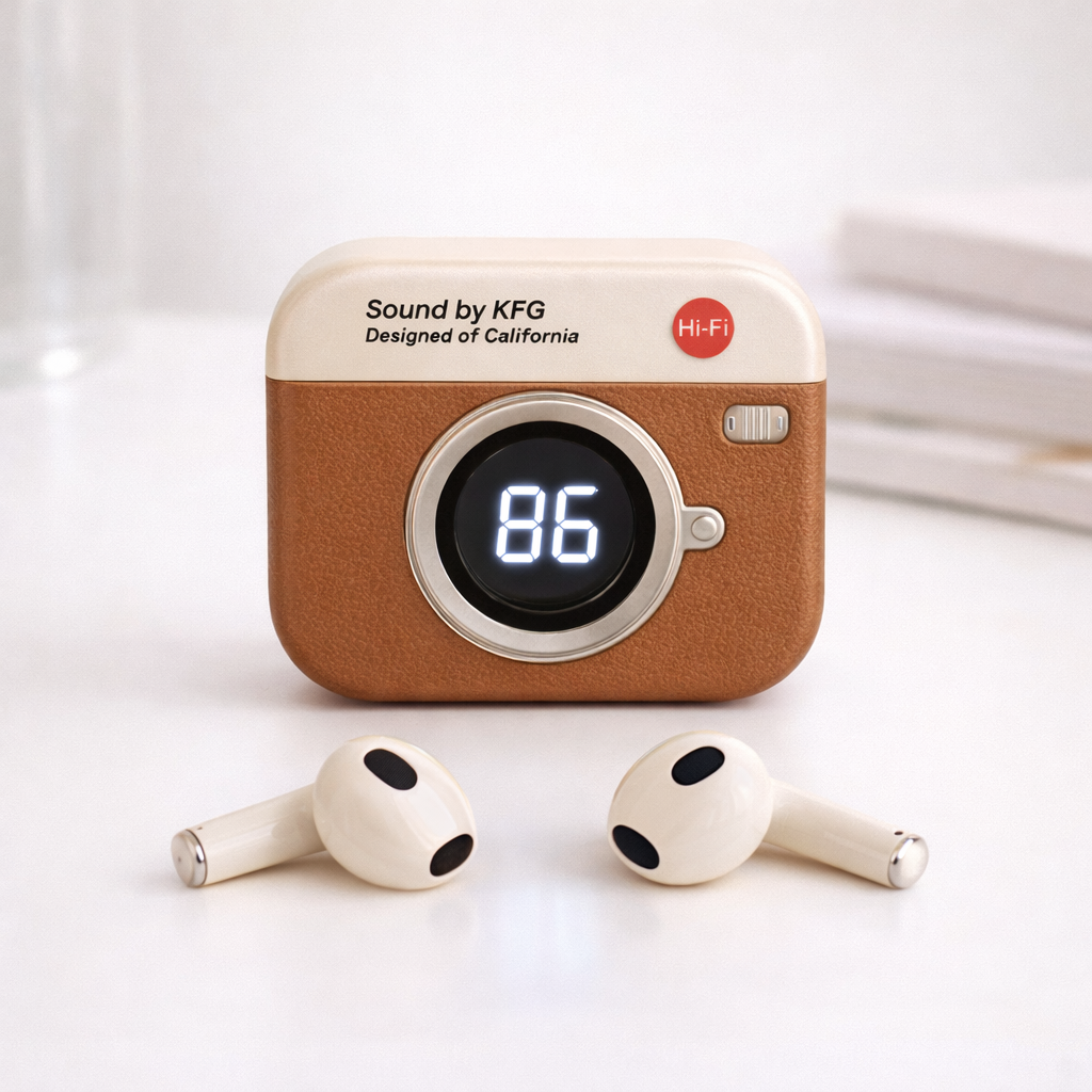 Audífonos inalámbricos con diseño de cámara retro - Dressygt