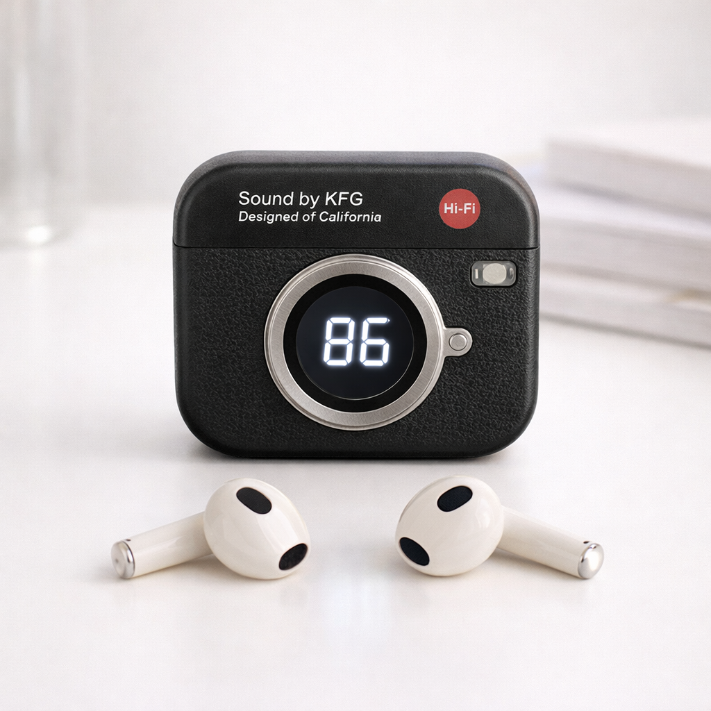 Audífonos inalámbricos con diseño de cámara retro - Dressygt