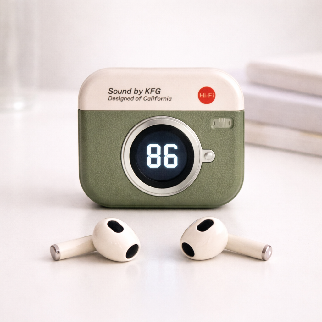 Audífonos inalámbricos con diseño de cámara retro - Dressygt