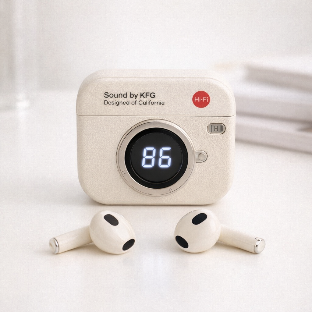 Audífonos inalámbricos con diseño de cámara retro - Dressygt