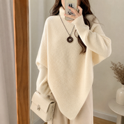 Suéter Tipo Poncho Asimétrico para Mujer