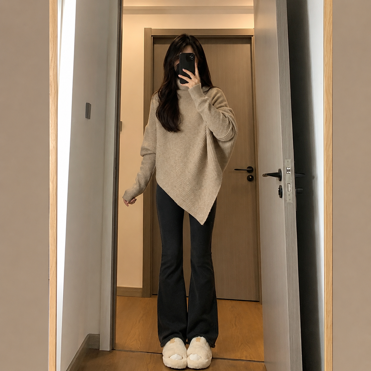 Suéter Tipo Poncho Asimétrico para Mujer