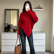 Suéter Tipo Poncho Asimétrico para Mujer