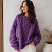 Suéter Oversize Tejido de Punto Trenzado