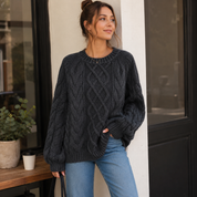 Suéter Oversize Tejido de Punto Trenzado
