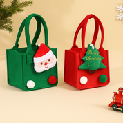 Mini bolsa navideña de fieltro con diseño 3D