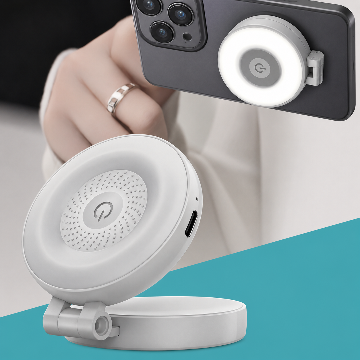 Mini aro de luz magnética