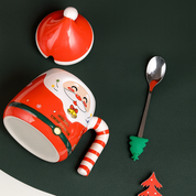 Taza navideña Santa Claus con tapa