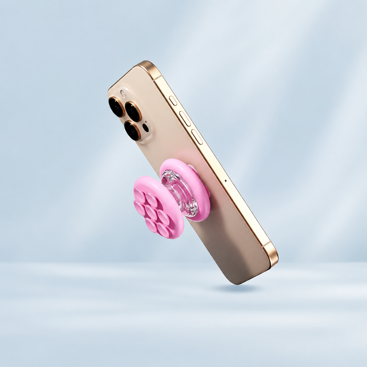 Soporte para celular tipo pop socket con ventosas