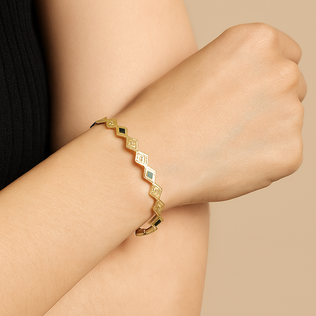 Pulsera dorada de rombos - Dressygt