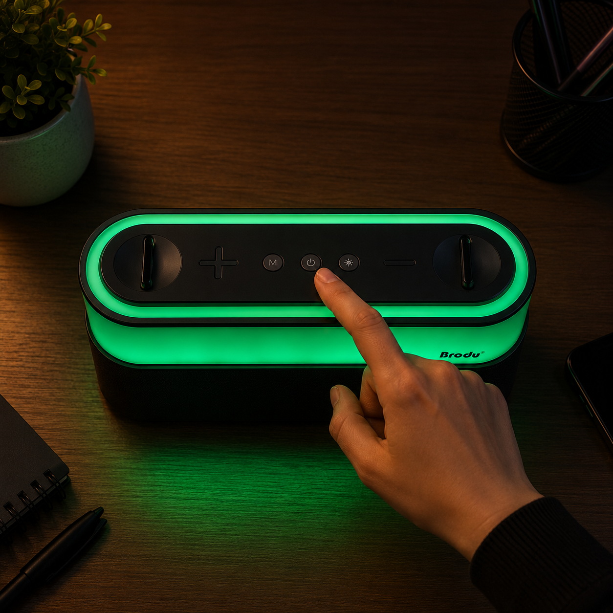 Bocina bluetooth con luces RGB y radio FM