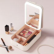 Estuche de maquillaje con espejo iluminado para viajes