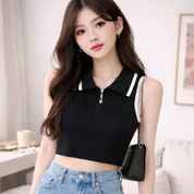Top con zíper y cuello - Dressygt