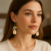 Aretes concha marina multicolor