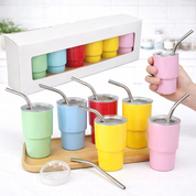 Set de 6 mini termos de 100 ml de acero inoxidable