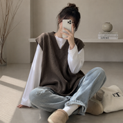 Chaleco Tejido Oversize Cuello V